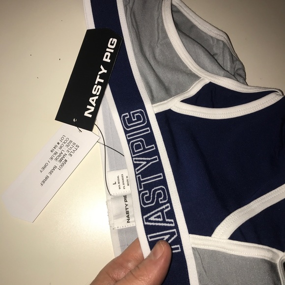 NASTY PIG Base Brief Underwear Blue & Gray LARGE - Picture 3 of 7